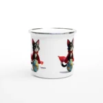 Weiße 12 Unzen Emaille Tasse