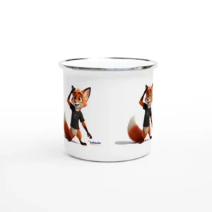 Weiße 12 Unzen Emaille Tasse