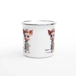 Weiße 12 Unzen Emaille Tasse