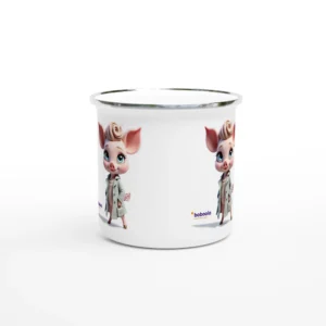 Weiße 12 Unzen Emaille Tasse