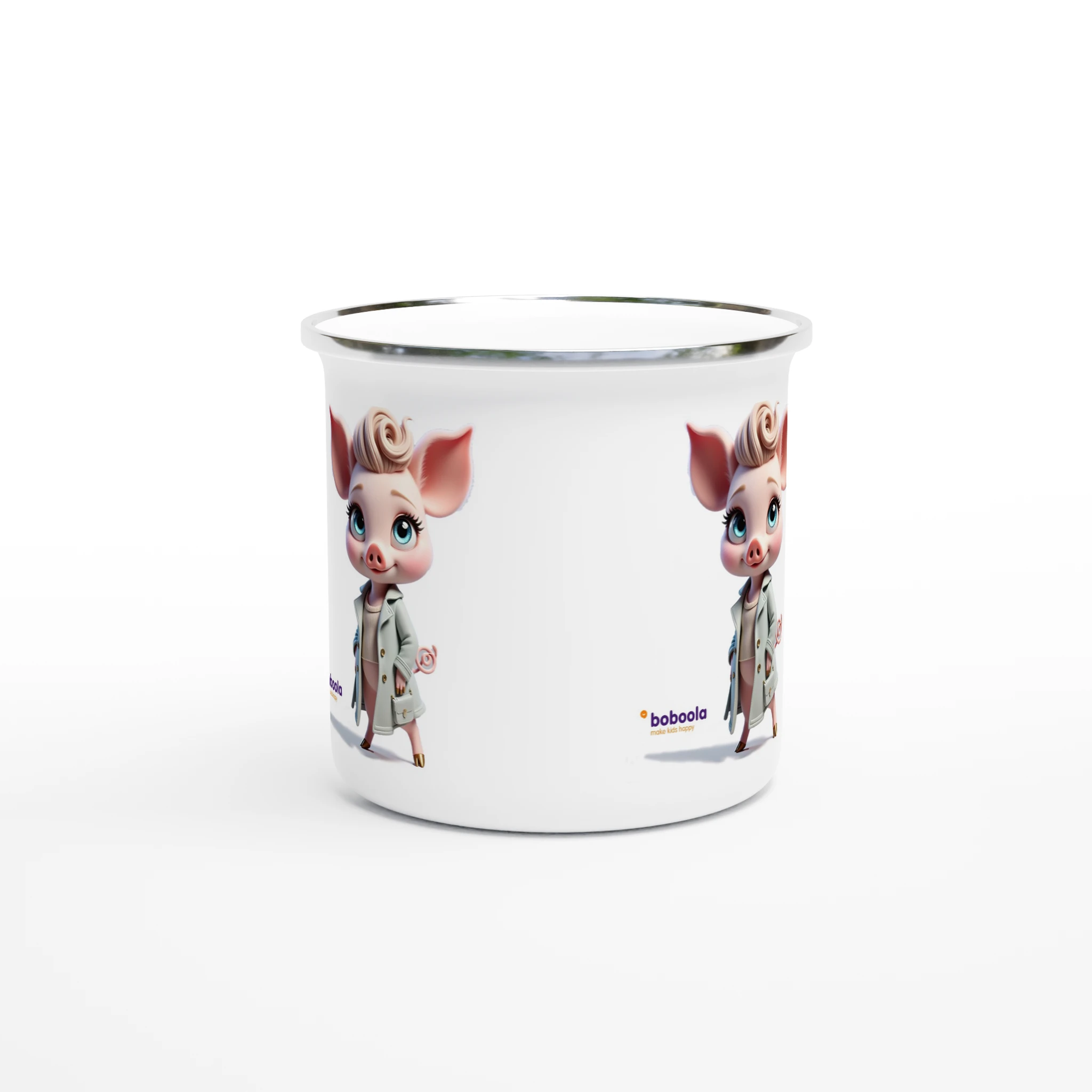 Weiße 12 Unzen Emaille Tasse