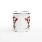 Weiße 12 Unzen Emaille Tasse