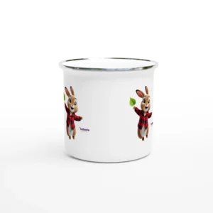 Weiße 12 Unzen Emaille Tasse