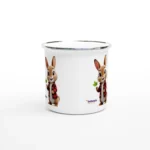 Weiße 12 Unzen Emaille Tasse