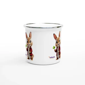 Weiße 12 Unzen Emaille Tasse