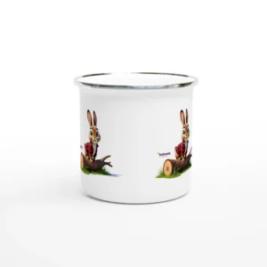 Weiße 12 Unzen Emaille Tasse